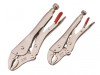 Crescent Curved Jaw Locking Pliers with Wire Cutter Set, 2 Piece