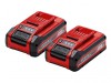 Einhell PLUS Power X-Change Battery Twin Pack 18V 2 x 4.0Ah Li-ion