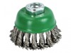 Faithfull Wire Cup Brush Twist Knot 65mm M14 x 2 0.50mm Stainless Steel Wire