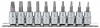 DRAPER 3/8\" Sq. Dr. 48mm long Draper TX STAR® Security Socket Bit Set (10 Piece)